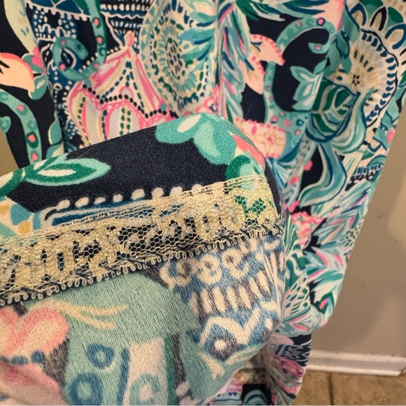Lilly Pulitzer Print Kathie Midi Dress size 12 Ruffle Flounce Sleeves - Picture 5 of 9